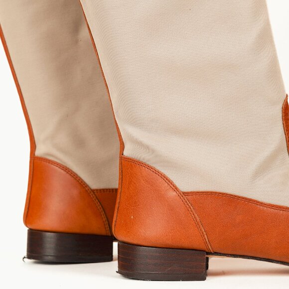 Repetto Beige & Cognac Canvas Leather Tall Boots - Picture 8 of 11